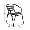 Flash Furniture Lila 7pc Patio Dining St w/60in. Tempered Glss Patio Tbl w/Umbrella Hole and 6 Blk Trpl Slat Chairs TLH-94B-017CBK-GG